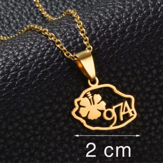Collier La Réunion Hibiscus 974