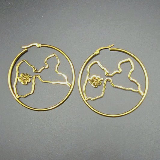 Boucles d'oreilles Guadeloupe Contour Hibiscus