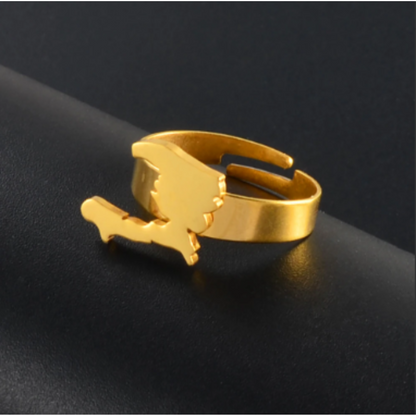 Bague Haïti - Bijoux Silver ou Gold - Cadeau Antillais et Mode Créole