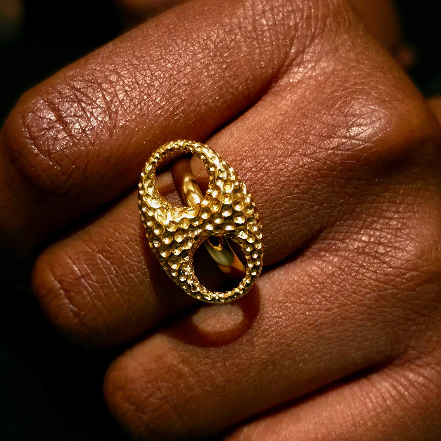 Bague Café Full Impact Réglable Plaqué or 18k