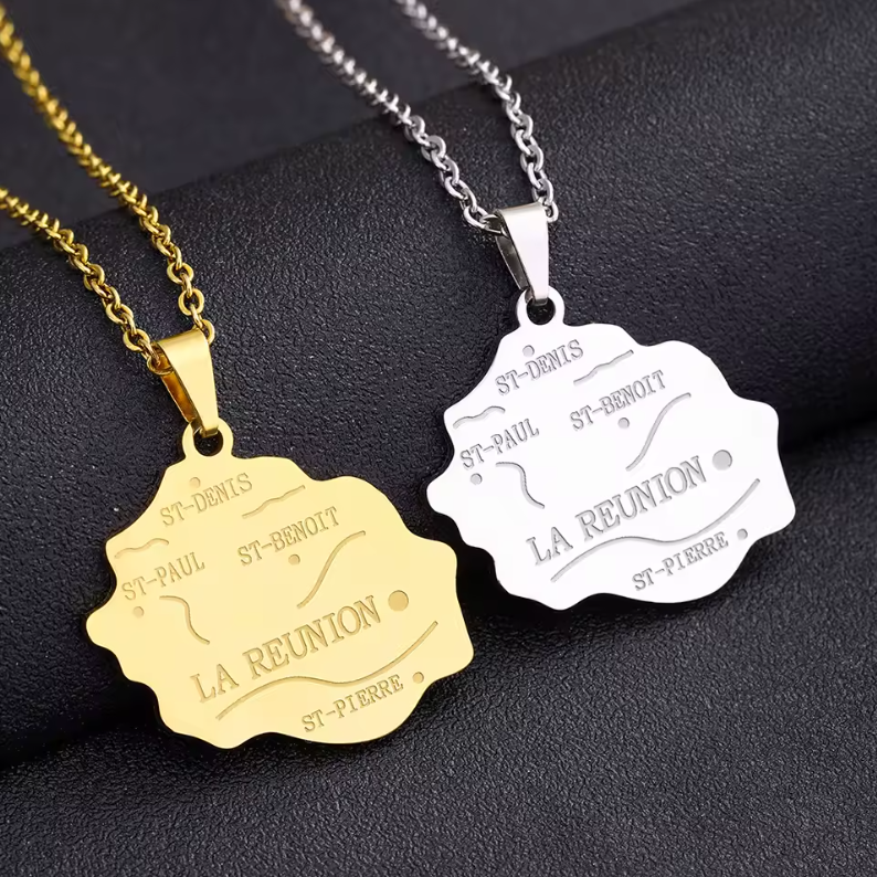 Pendentif La Réunion Acier Inox