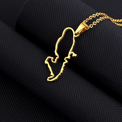 Pendentif Martinique Contour Acier Inox