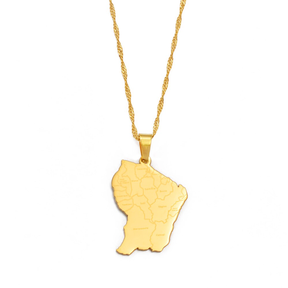 Pendentif Guyane Métallique Doré ou Argenté