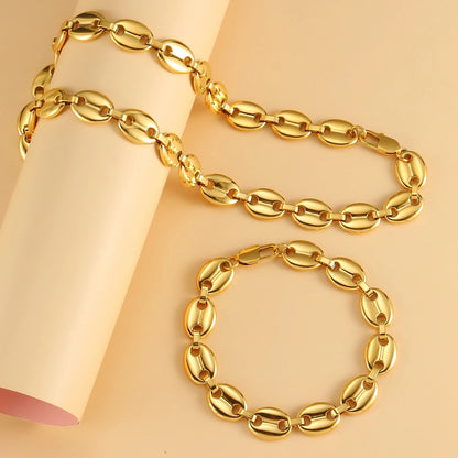 Collier et bracelet Graines de cafés Couleur Or ou Argent