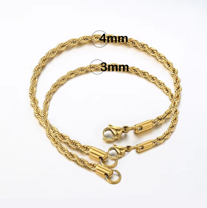 Bracelet Torsadé Acier couleur Or