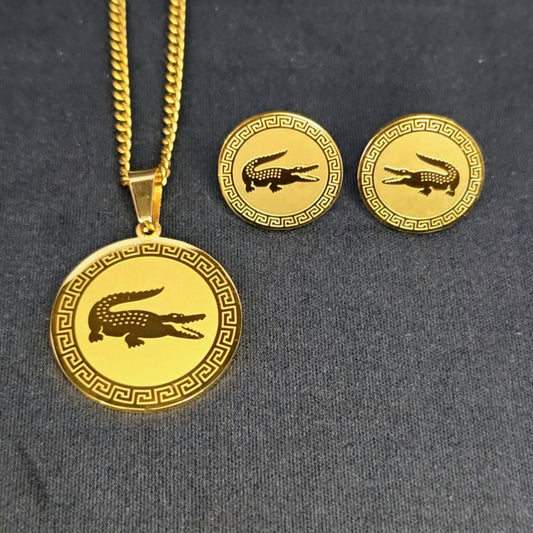 Coffret Bijoux Crocodille Movétan Ultimate Paladium Acier Inoxydable Plaqué Or 18k