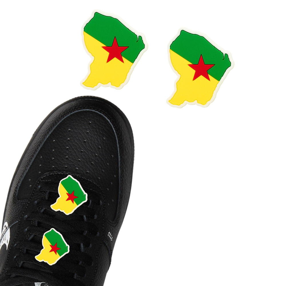 Pins Guyane carte - lacets noirs