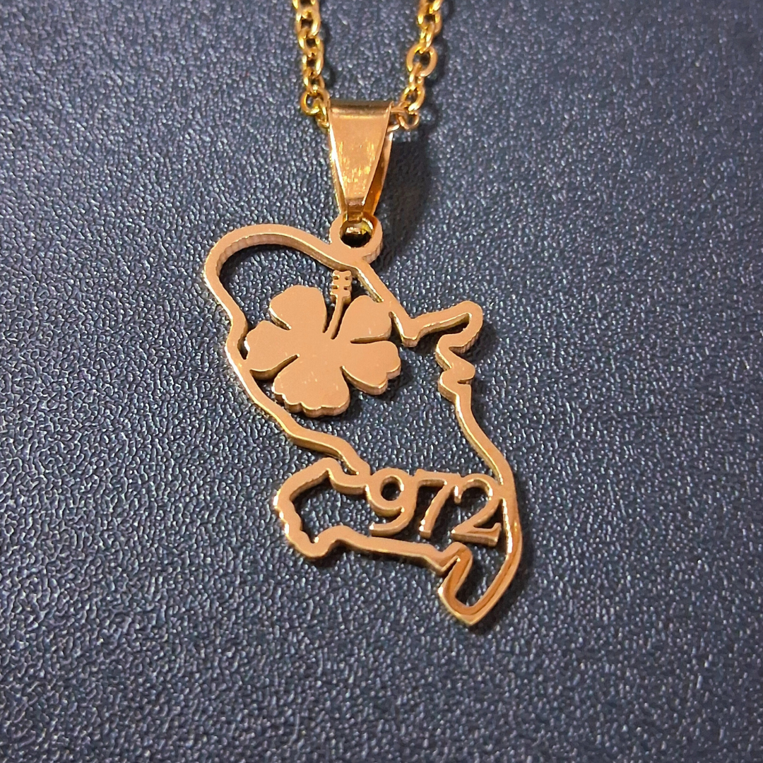 Collier Martinique Hibiscus 972 Contour