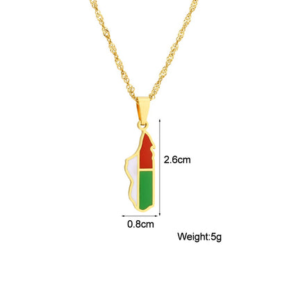 Pendentif Madagascar Drapeau Chaîne Torsadée